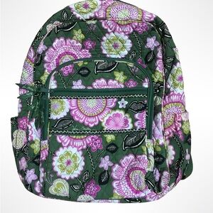 Vera Bradley Green and Pink Floral Backpack